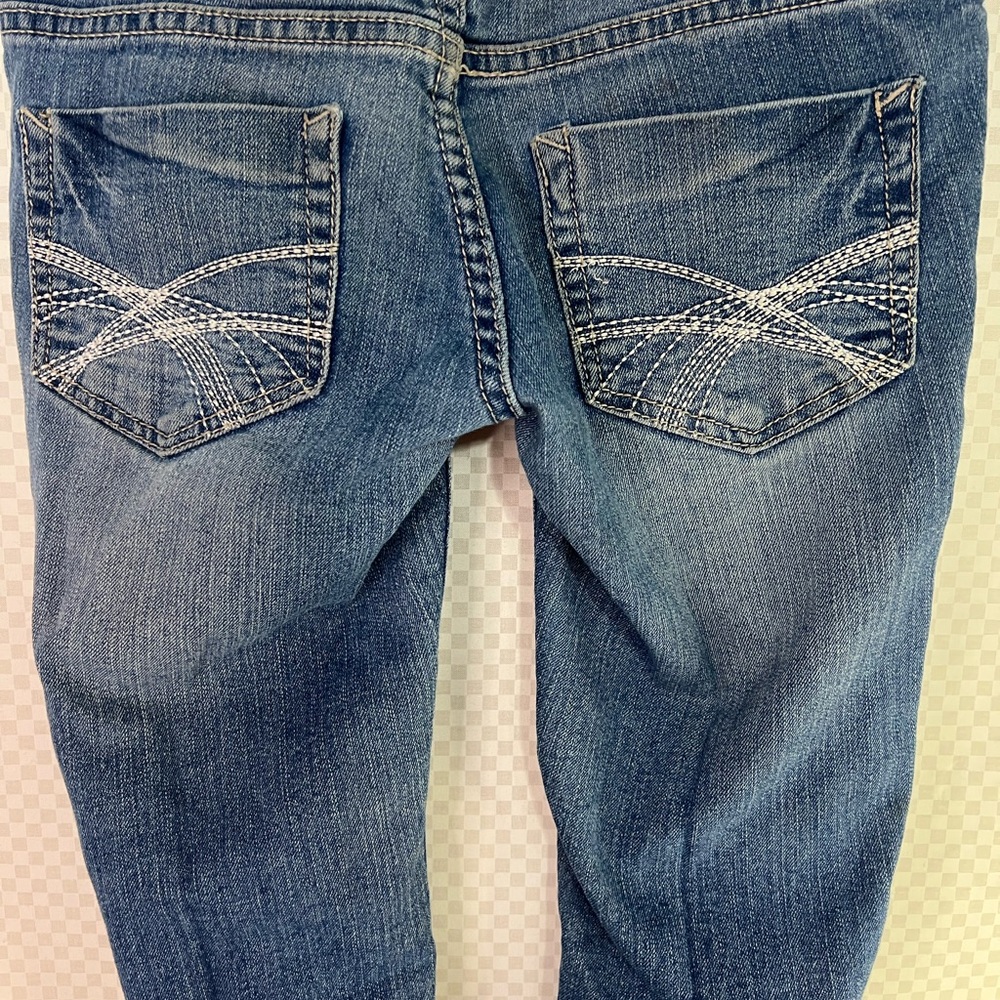 CANYON RIVER BLUES Girls Skinny Distressed With Lace Denim JEANS, Size 7 - Picture 5 of 12